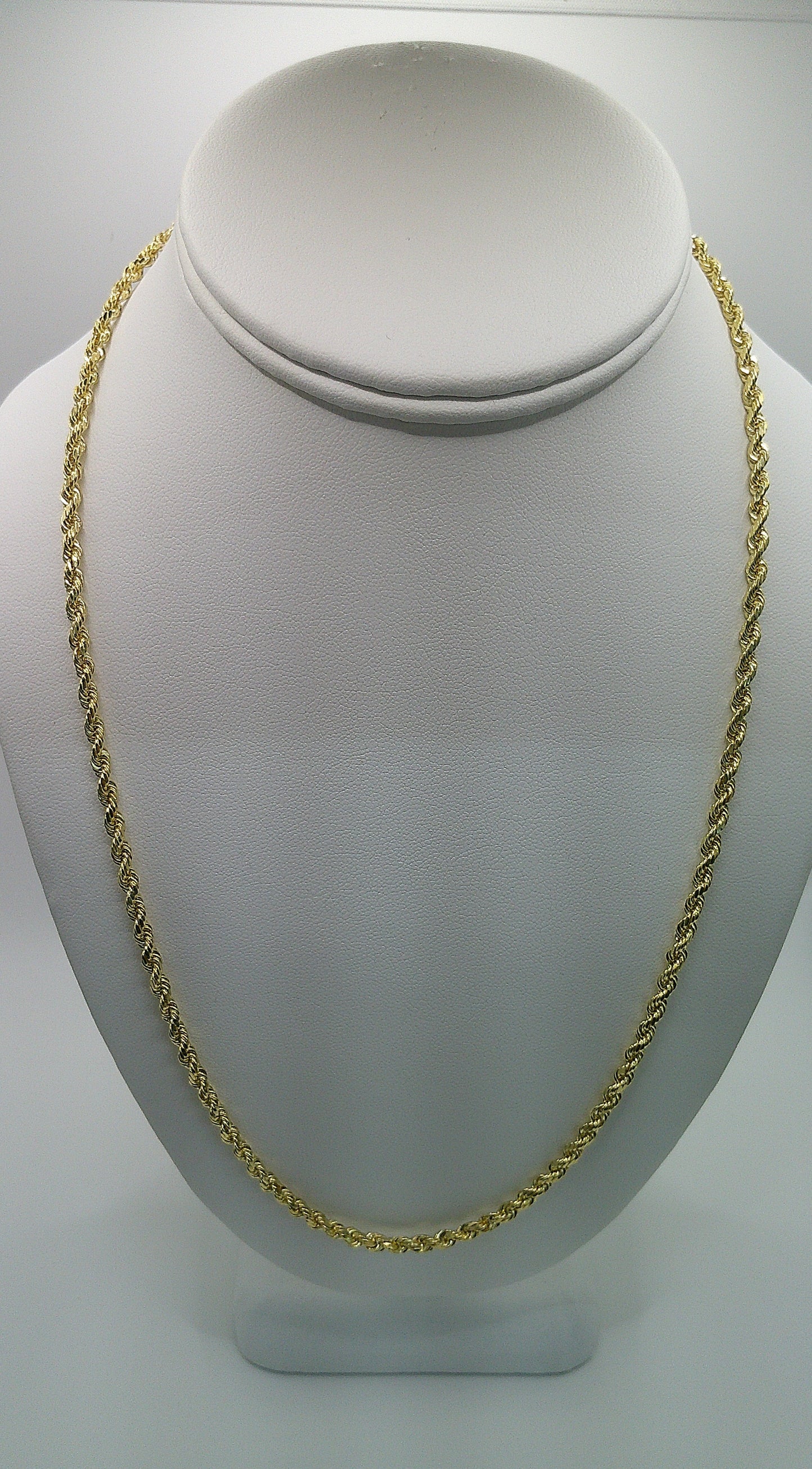 semi-solid rope chain | diamond cut | 14k gold | 3.00 mm width | 22 inches length