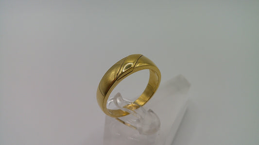 14k gold ring band | fancy carved | size 7.5