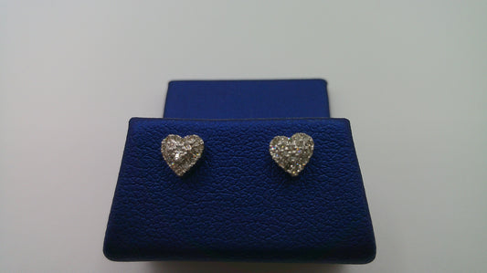 14k white gold diamond earring | heart | screwback | 0.15 carat