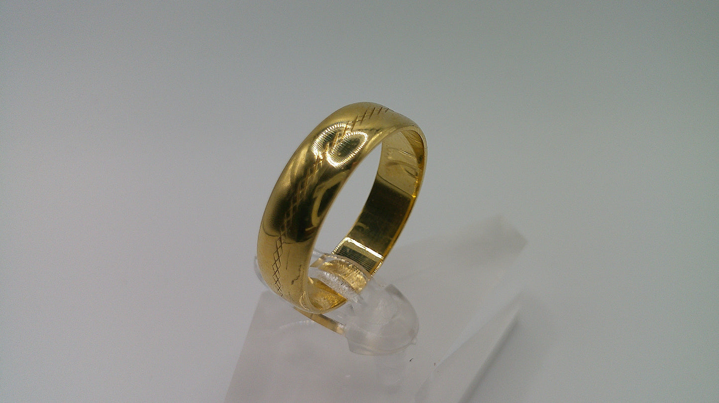 14k gold ring band | fancy carved | size 9