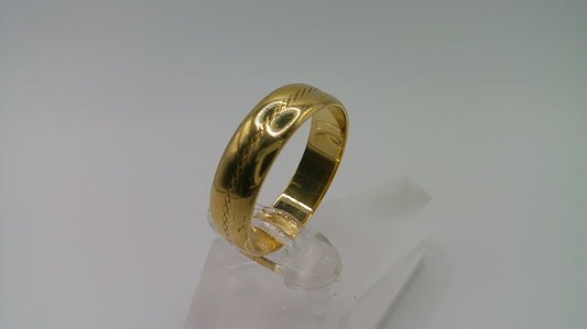 14k gold ring band | fancy carved | size 9