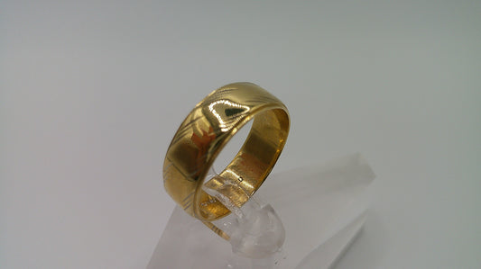 14k gold ring band | fancy carved | size 6.5