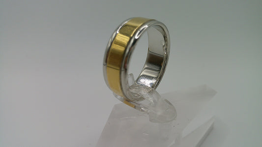 14k gold ring band | two-toned | basic carved | size 8.75