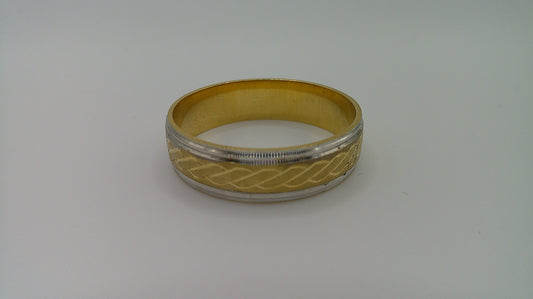 14k gold ring band | two-toned | granulated matte | size 13.25