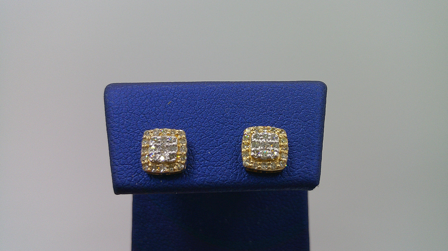 14k yellow gold diamond screwback earrings | .31 carat