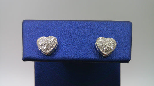 14k white gold diamond earring | heart | screwback | 0.31 carat