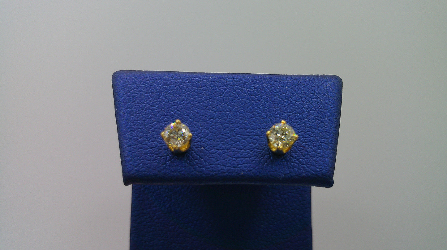 14k yellow gold diamond screwback earrings | .3 carat