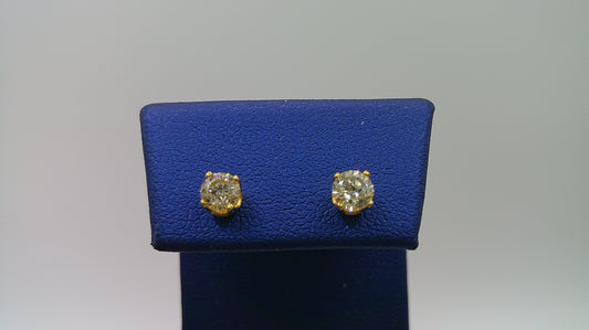 14k yellow gold diamond screwback earrings | .5 carat