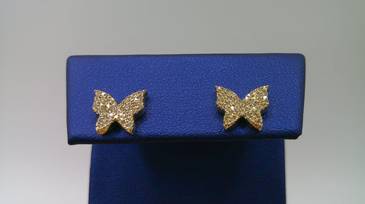 14k yellow gold diamond earring | butterfly | screwback | 0.44 carat