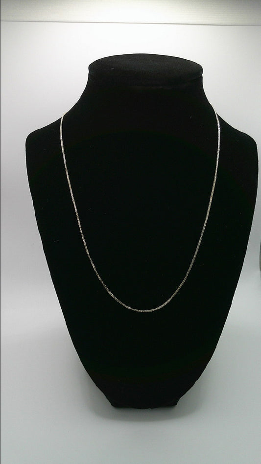14k white gold chain | very thin spiga chain | 18 inches