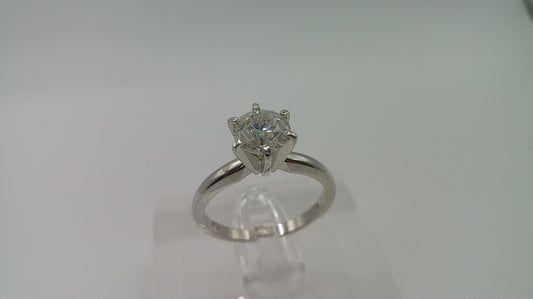 14k white gold Diamond engagement ring | Solitaire | 0.97 carat | Round Brilliant | 5.75 ring size