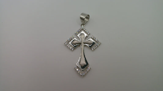 14k white gold cross pendant | crucifix | 3.8g