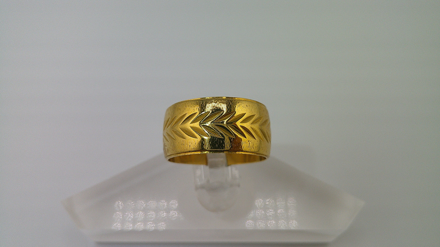 18k gold ring with leaf design | size 7.25