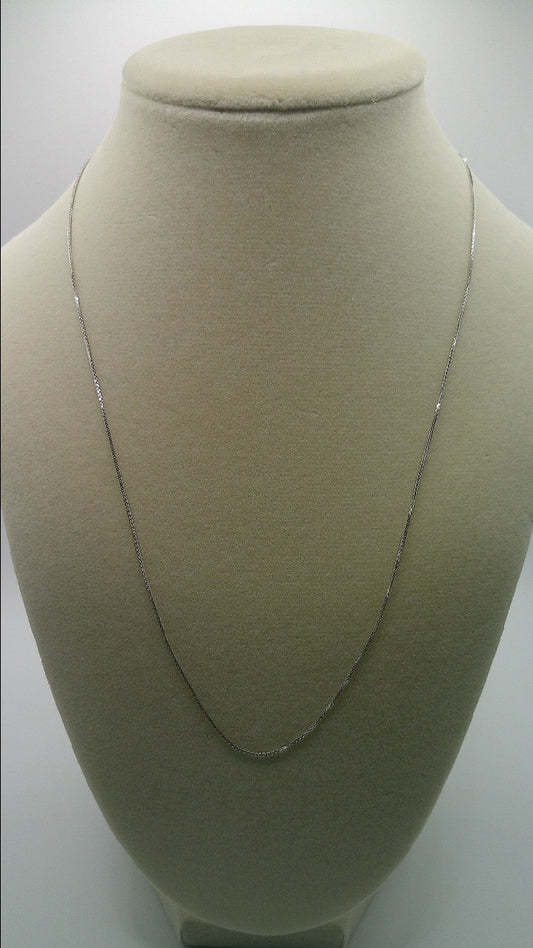 14k white gold chain | very thin spiga chain | 20 inches