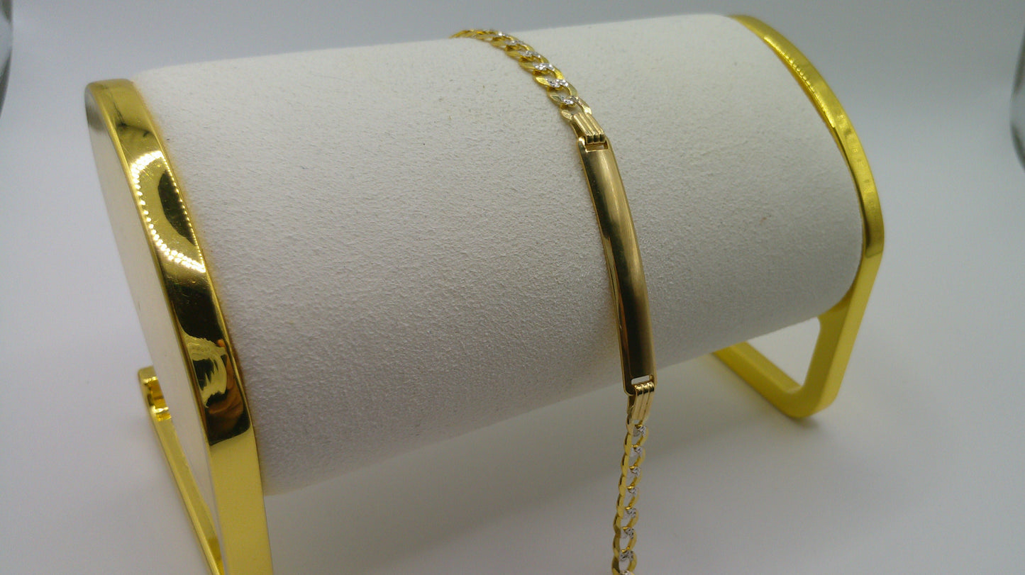 14k gold baby bracelet | ID bracelet | Pave Miami Curb Link Bracelet