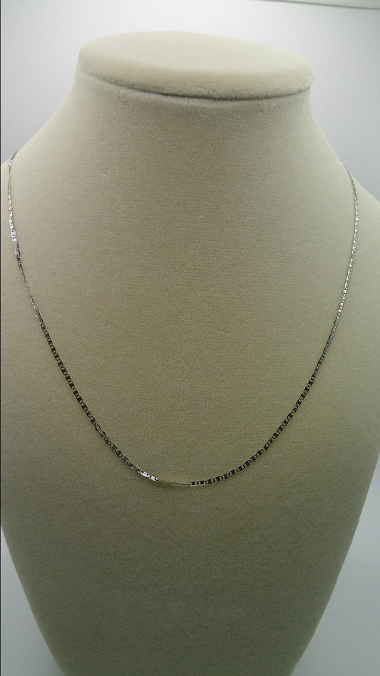 14k white gold chain | thin anchor chain | 16 inches