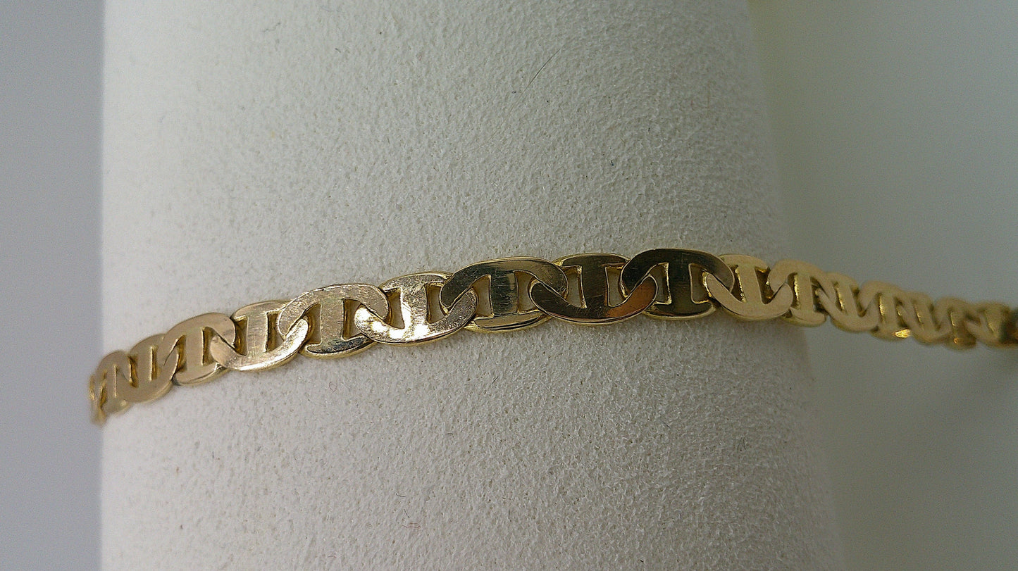 14k gold anchor link bracelet | 8 inches