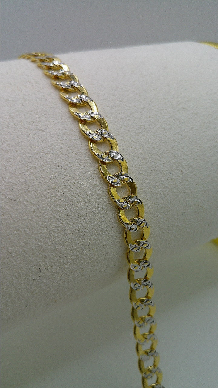 14k gold | Pave Cuban link bracelet | 8 inches