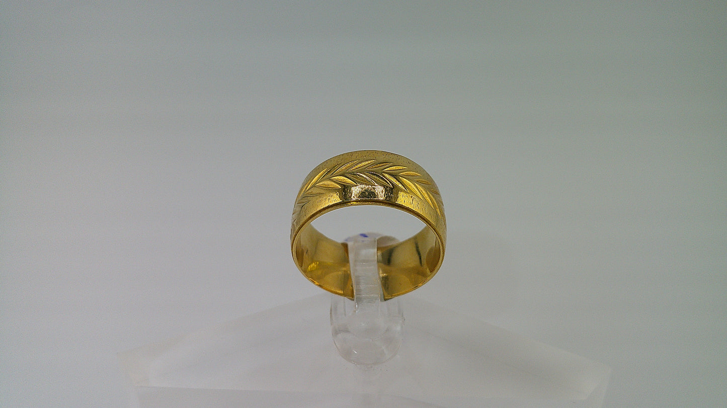 18k gold ring with leaf design | size 7.25