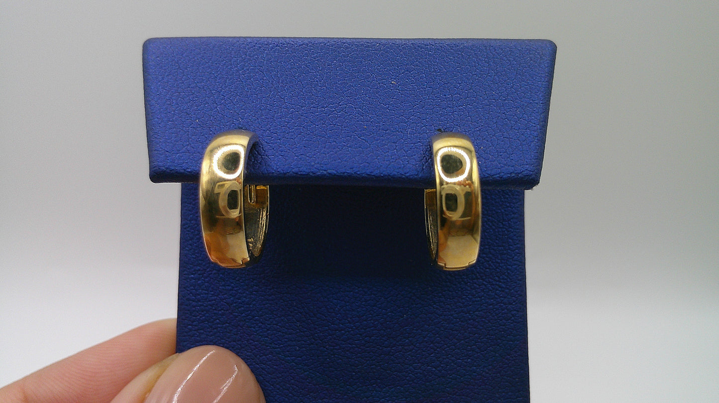 14k gold huggie earrings simple design