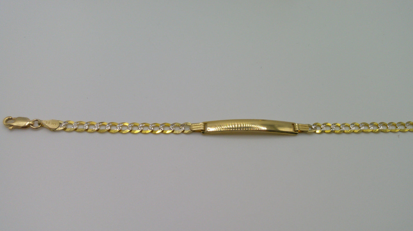 14k gold baby bracelet | ID bracelet | Pave Miami Curb Link Bracelet