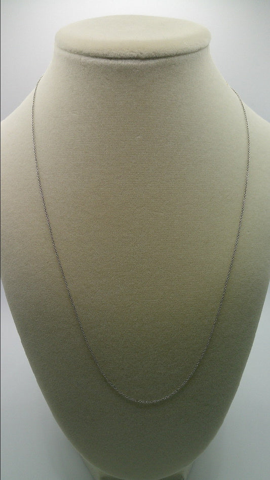 14k white gold chain | very thin cable chain | 20 inches