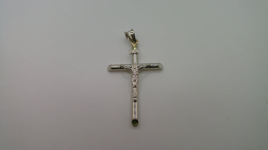 14k white gold cross pendant | crucifix | 1.7g