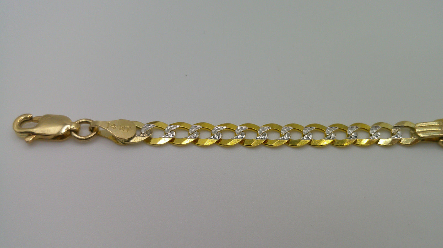 14k gold baby bracelet | ID bracelet | Pave Miami Curb Link Bracelet