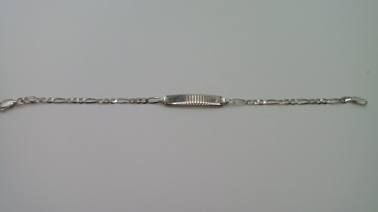 14k white gold baby bracelet | ID bracelet | Figaro link bracelet