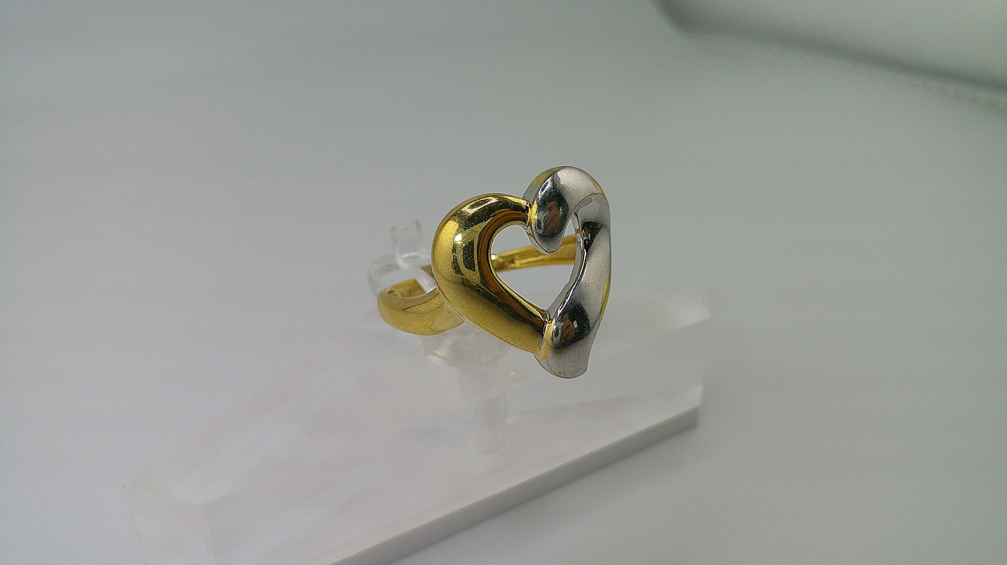 14k two-toned gold ring | size 8.5 | heart design