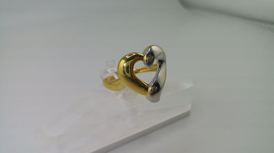 14k two-toned gold ring | size 8.5 | heart design