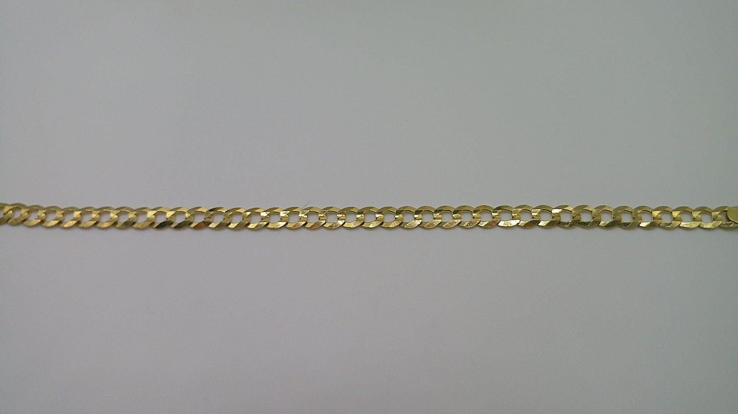 14k gold flat Cuban link bracelet | 8 inches