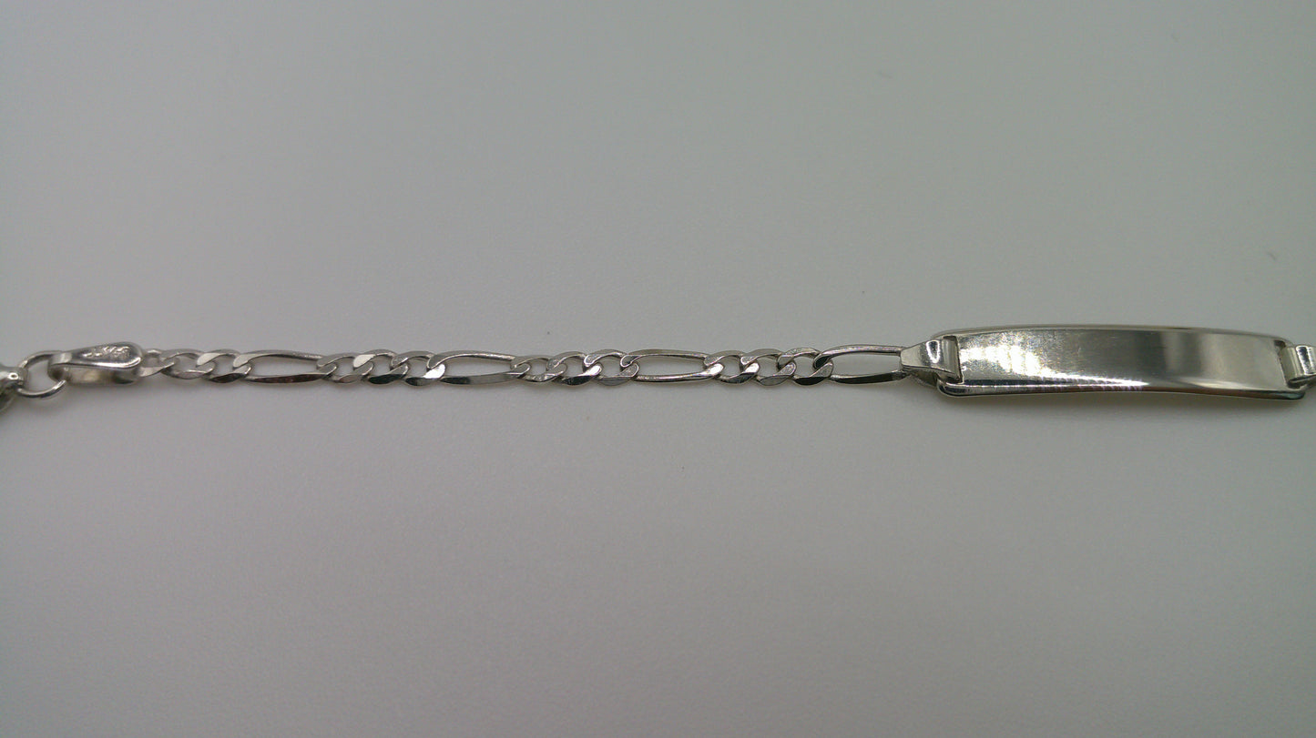 14k white gold baby bracelet | ID bracelet | Figaro link bracelet