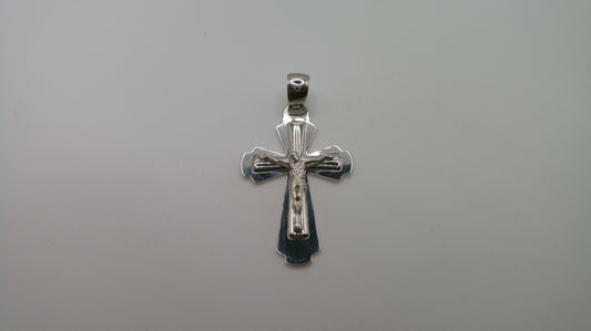 14k white gold cross pendant | crucifix | 2.1g