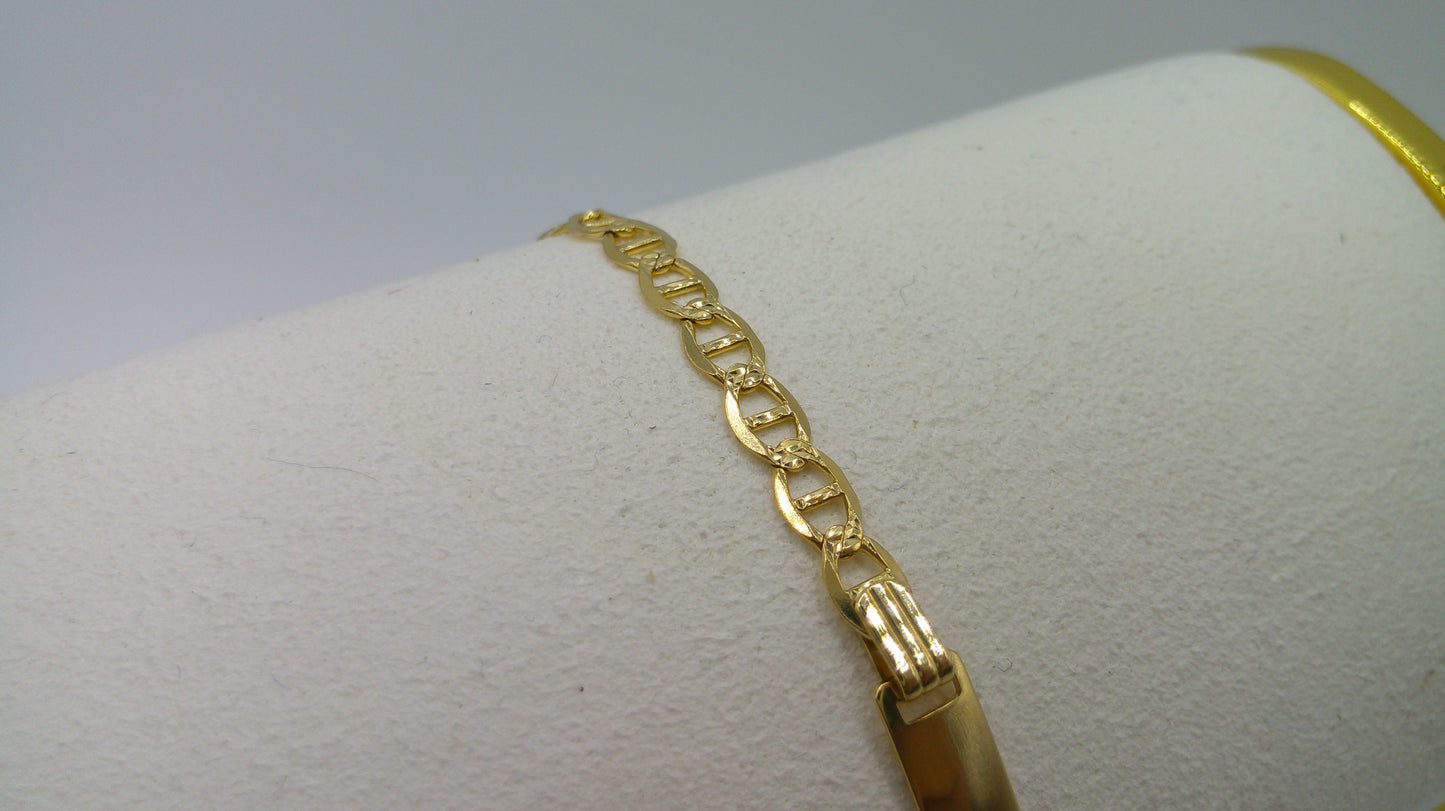 14k gold baby bracelet | ID bracelet | Flat Anchor Link Bracelet