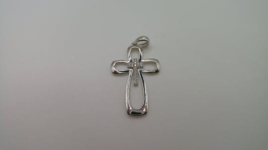 14k white gold cross pendant | crucifix | 2.0g
