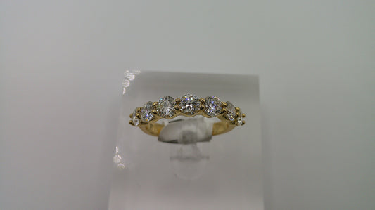 14k gold diamond ring | yellow gold | 1.43 ct | 7 diamonds | size 6