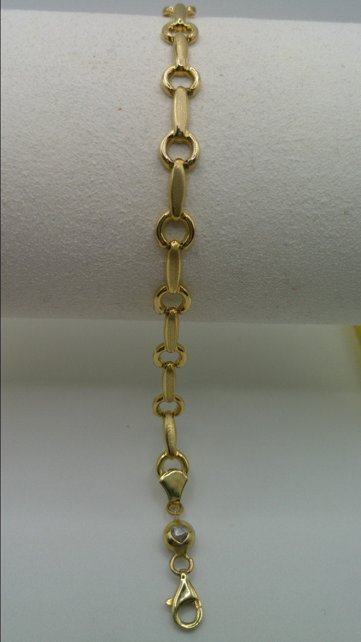 14k yellow gold open link bracelet | 7 inches