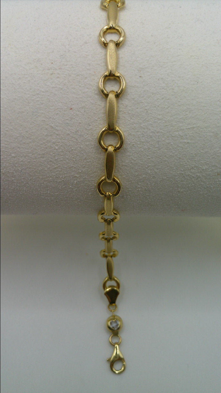 14k yellow gold open link bracelet | 7 inches