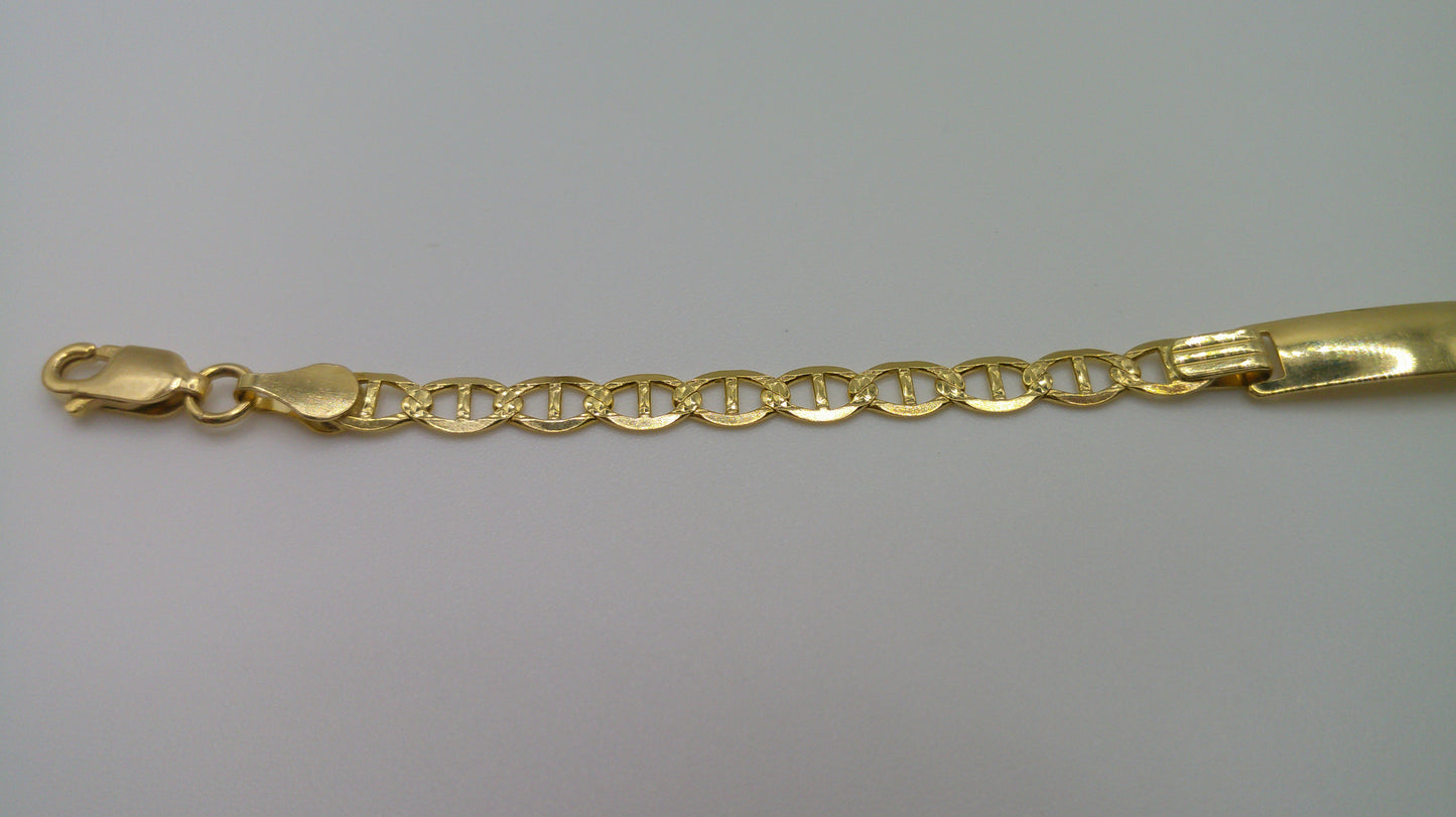 14k gold baby bracelet | ID bracelet | Flat Anchor Link Bracelet