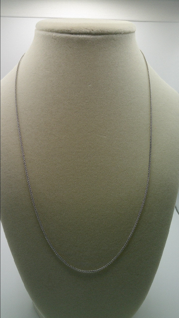 14k white gold chain | very thin spiga chain | 20 inches