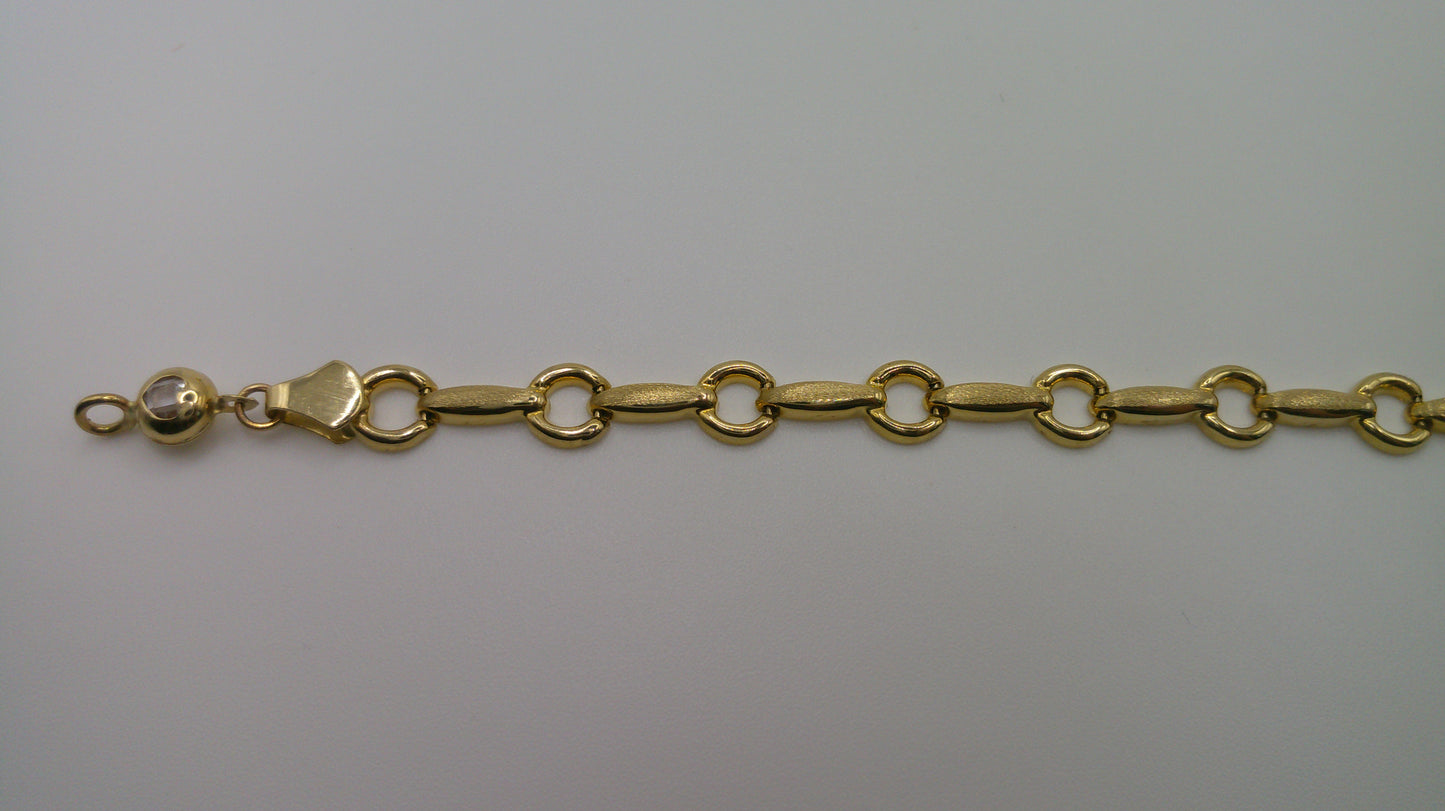 14k yellow gold open link bracelet | 7 inches