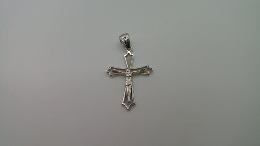 14k white gold cross pendant | crucifix | 1.2g