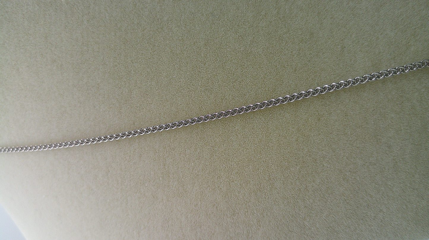 14k white gold chain | very thin spiga chain | 20 inches