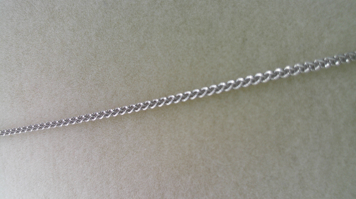 14k white gold chain | very thin spiga chain | 20 inches