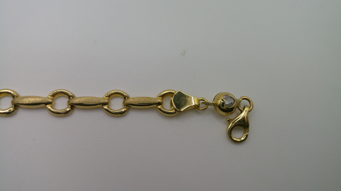 14k yellow gold open link bracelet | 7 inches