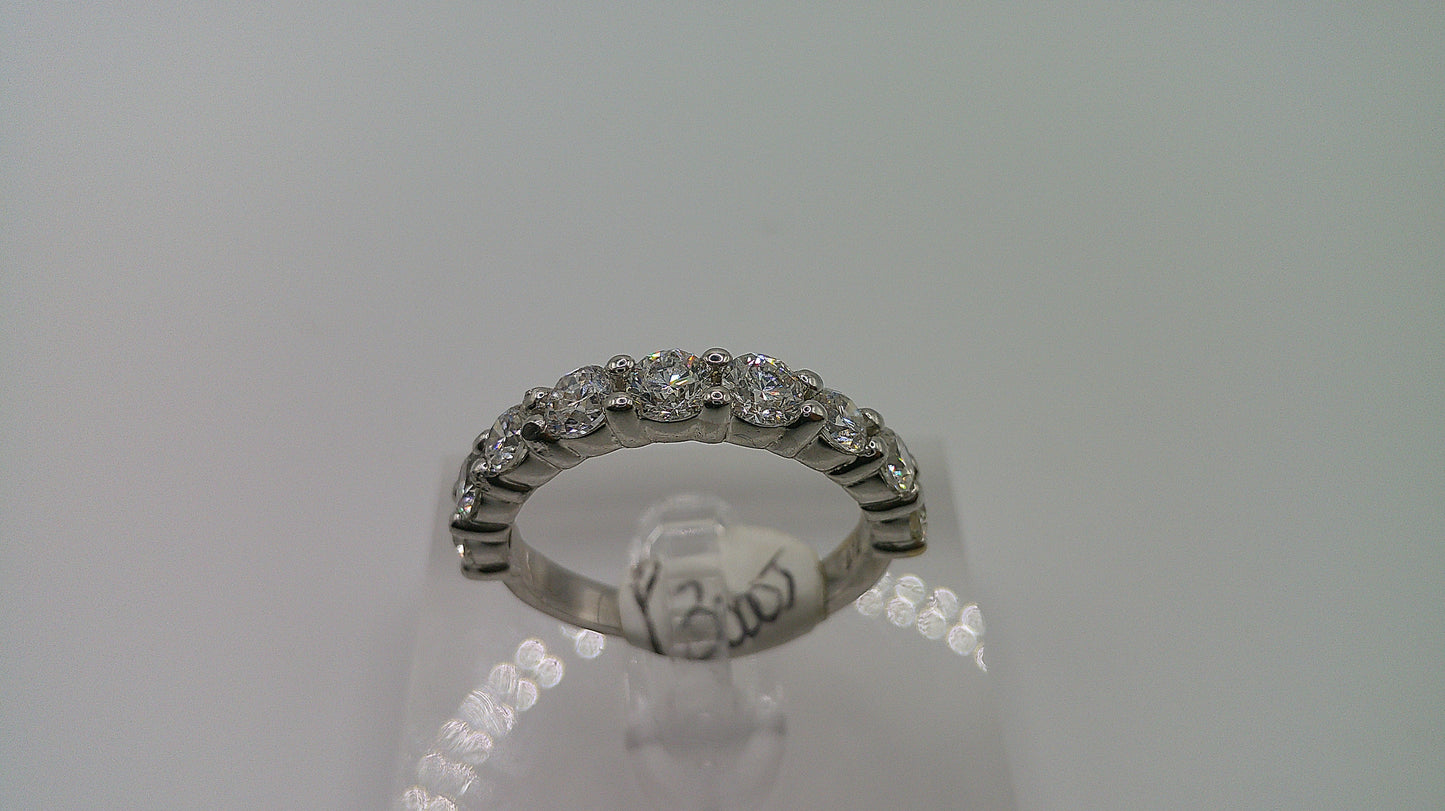 14k gold diamond ring | white gold | 0.9 ct | 9 diamonds | size 7.75