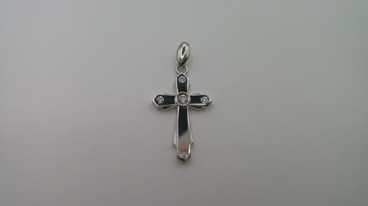 14k white gold cross pendant | crucifix | 2.7g