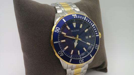 Bulova Watch | Blue face | Two-toned Stainless steel band