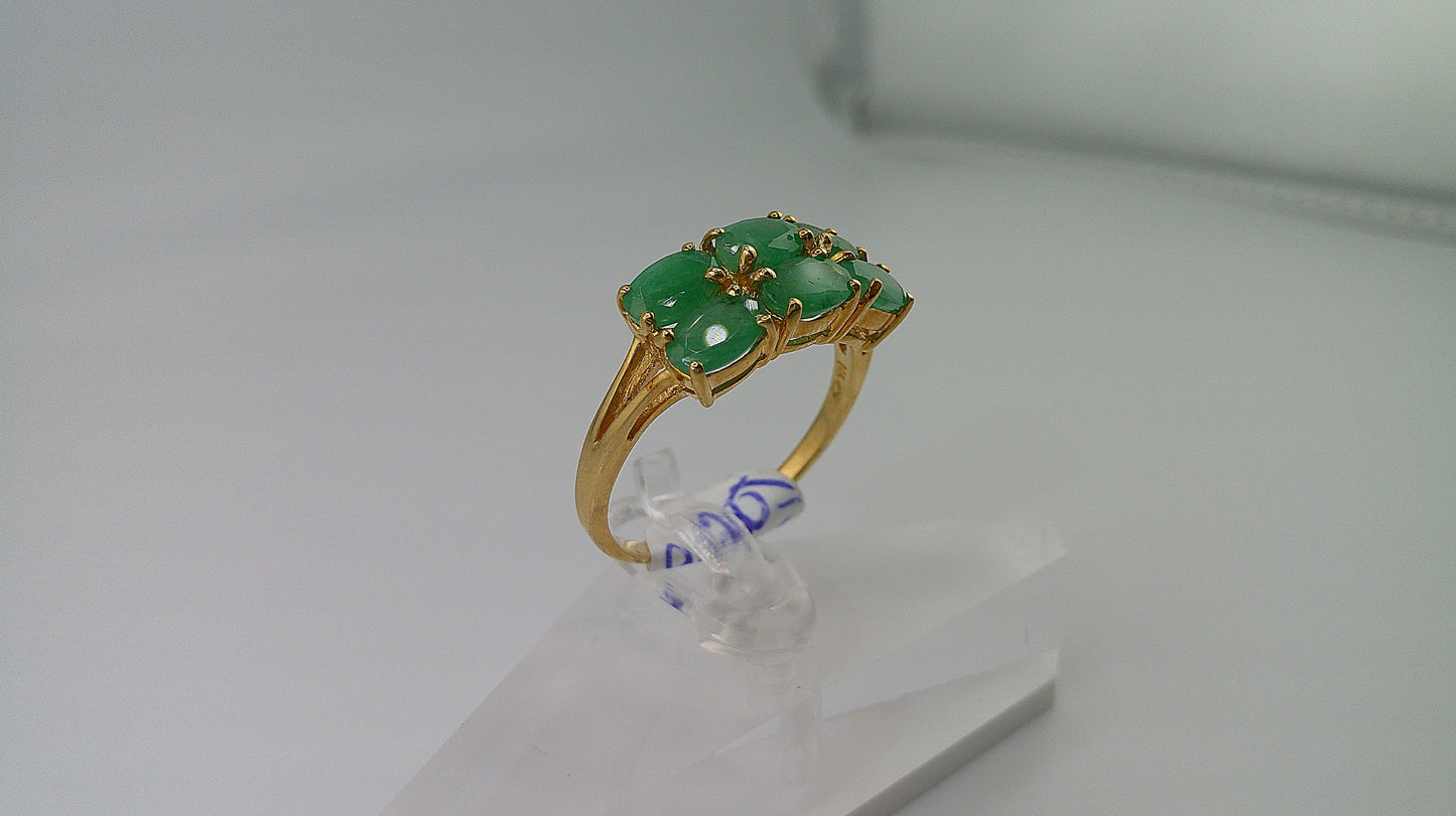 14k gold ring with six emeralds | size 10